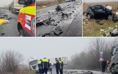 Șapte morți într-un accident auto pe DN6, în Timiș. Victimele erau suporteri PAOK Salonic, echipa antrenată de românul Răzvan Lucescu