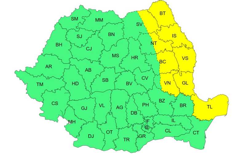 Cod galben de vânt puternic în nouă județe vineri; restul țării, sub avertizare de intensificări București – Administrația Națională de Meteorologie (ANM) a emis o atenționare Cod galben de vânt puternic pentru ziua de vineri în nouă județe din țară