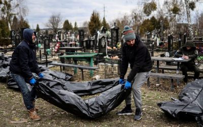 UE sancționează nouă persoane implicate în masacrul de la Bucha Uniunea Europeană se pregătește să impună sancțiuni împotriva a nouă persoane suspectate de implicare în crime de război legate de masacrul de la Bucha, Ucraina