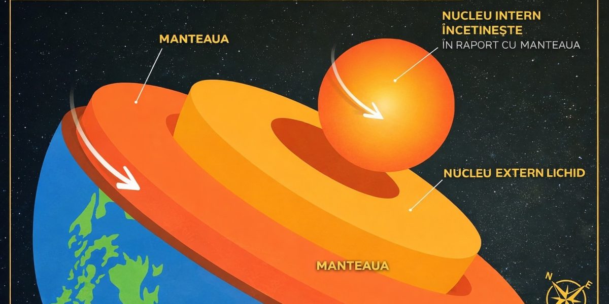 Nucleul Pământului încetinește: O descoperire seismică neașteptată Cercetătorii au descoperit că nucleul intern al Pământului, o sferă solidă aflată la mii de kilometri sub picioarele noastre, a încetinit