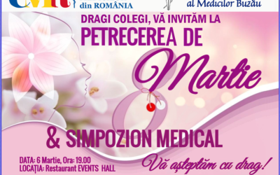 Colegiul Medicilor Buzău organizează o petrecere dedicată femeilor medic, în contextul Zilei Internaționale a Femeii Colegiul Județean al Medicilor Buzău invită femeile medic să se înscrie până marți, 3 martie, pentru a participa la evenimentul dedicat Zilei Internaționale a Femeii, organizat de Colegiu