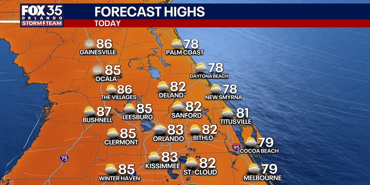 Orlando weather: Warm temps, rain chances ahead for Central Florida