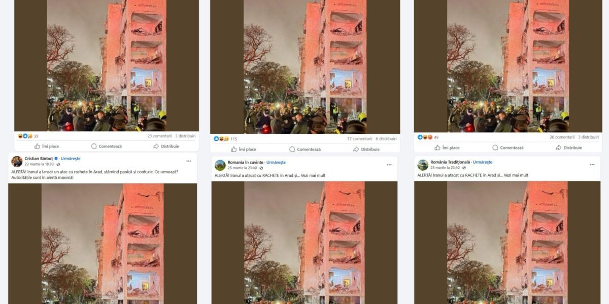 O rețea de pagini de Facebook răspândește dezinformare despre războiul din Iran, dar și narațiuni pro-Kremlin O rețea de pagini de Facebook cu peste patru milioane de urmăritori este în centrul unei campanii de dezinformare care vizează răspândirea de știri false despre războiul din Iran și promovarea narațiunilor favorabile Rusiei