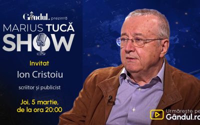 Ion Cristoiu, invitatul lui Marius Tucă la emisiunea „Gândul” Scriitorul și publicistul Ion Cristoiu va fi invitatul special al ediției de joi, 5 martie, a emisiunii „Marius Tucă Show”