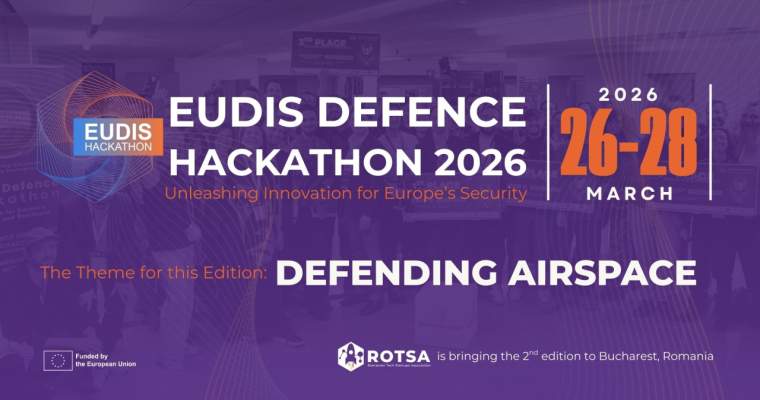 Hackathon pentru apărarea spațiului aerian: Startup-urile românești invitate să dezvolte tehnologii Startup-uri, cercetători și inovatori din România sunt invitați să se înscrie până pe 20 martie la hackathonul EUDIS, organizat de ROTSA (Romania Tech Startup Association)