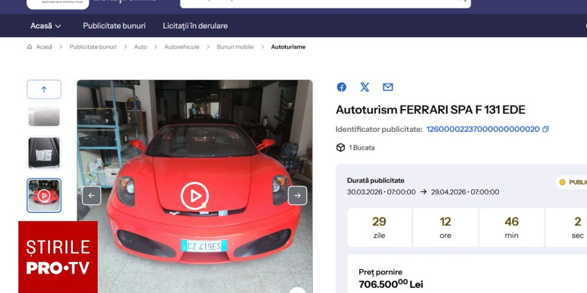 Licitațiile anafului se mută online: poți cumpăra de la ferrari la terenuri, direct de pe telefon Administrația Națională de Administrare Fiscală (ANAF) a dat startul unei noi ere în ceea ce privește licitațiile publice