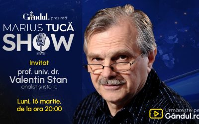 Valentin Stan, invitatul lui Marius Tucă la Gândul Emisiunea „Marius Tucă Show” revine pe micile ecrane începând de luni, 16 martie, de la ora 20:00, pe platforma Gândul