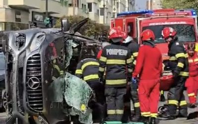 Accident grav în arad: Șoferiță, rănită după ce mașina s-a răsturnat pe bulevard