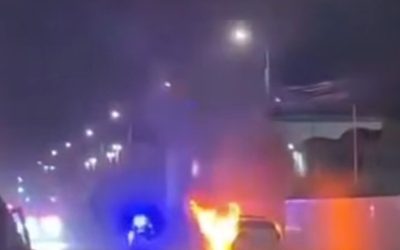 Mașină de poliție, incendiu în trafic: Sindicatul acuză mentenanța precară. Reacția igpr