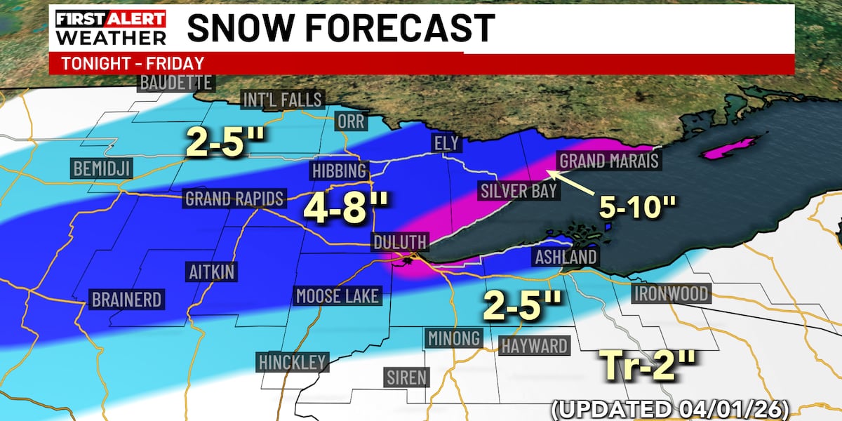 Snow moves in overnight into Thursday