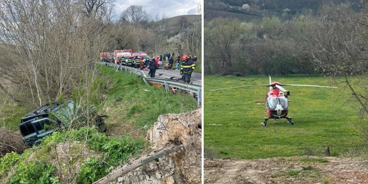 Accident GRAV la Mediaș: 7 victime și plan roșu activat. Elicopter SMURD, la fața locului