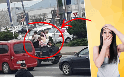 Șofer din Alba, cu 7 copii în benă, pe un drum aglomerat. Ce a urmat