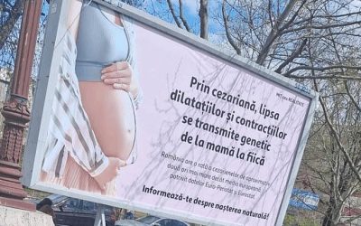 București: Afișe anti-cezariană, controversă uriașă în spațiul public
