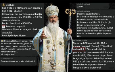 Absolvire cu 200 de lei pentru studenții teologi în București