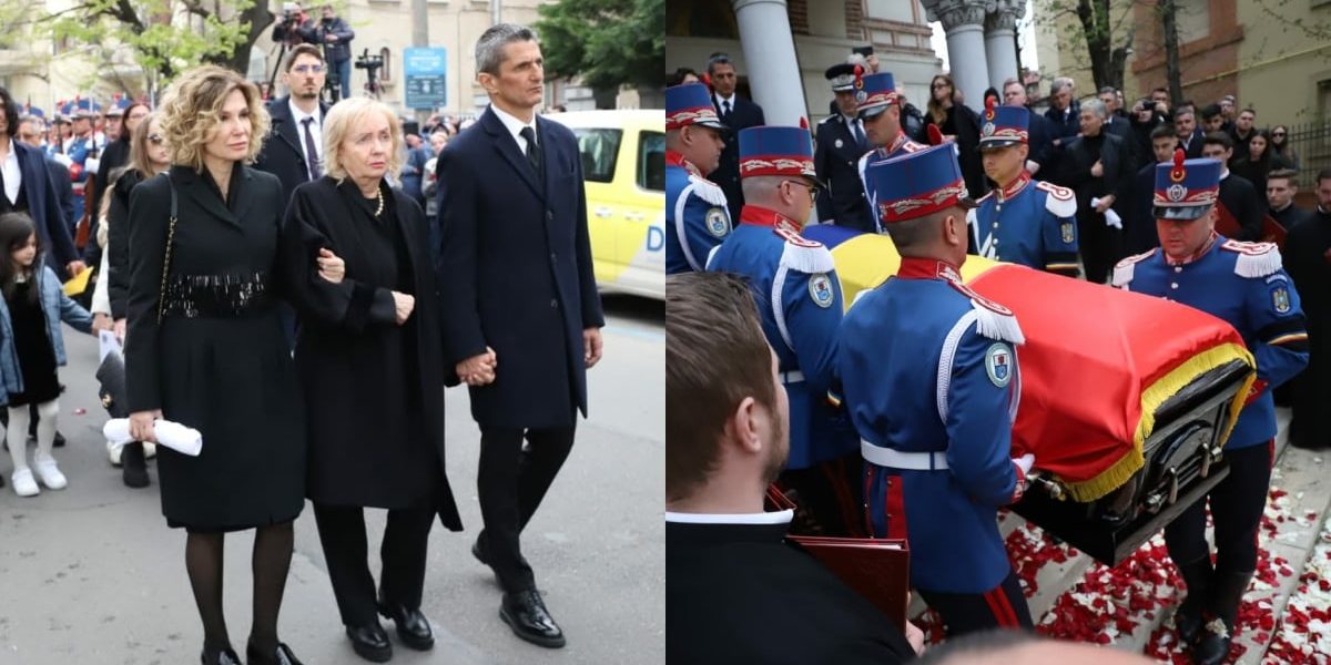 Durere la înmormântarea lui Mircea Lucescu: Neli, sprijinită de familie