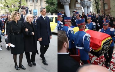 Durere la înmormântarea lui Mircea Lucescu: Neli, sprijinită de familie