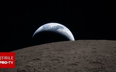 O imagine rară a unui „apus al Pământului” surprinsă de astronauți și o eclipsă solară spectaculoasă, văzută din spațiu, au dat naștere unor amintiri ale celebrei fotografii „Earthrise”, o imagine iconică ce a schimbat modul în care oamenii percep planeta noastră