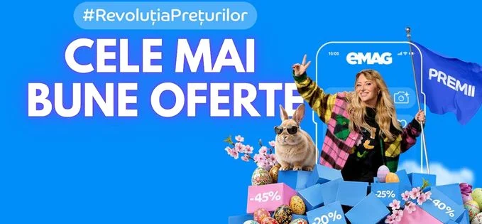 eMAG dă startul la „Revoluția Prețurilor” cu reduceri și tombole eMAG a lansat o nouă campanie de reduceri, numită „Revoluția Prețurilor”, potrivit informațiilor disponibile