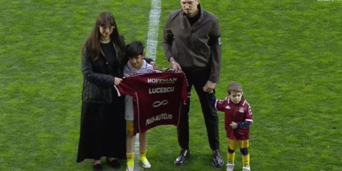 Strănepoții lui Mircea Lucescu, invitați de onoare la Rapid – FC Argeș