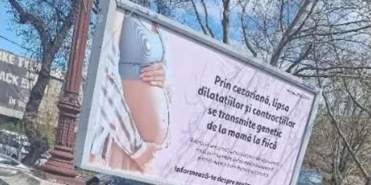 Panouri false despre cezariana în București: USR cere avizul medicilor pentru reclame