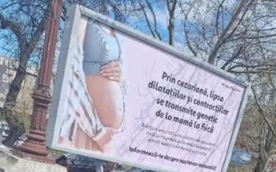Panouri false despre cezariana în București: USR cere avizul medicilor pentru reclame
