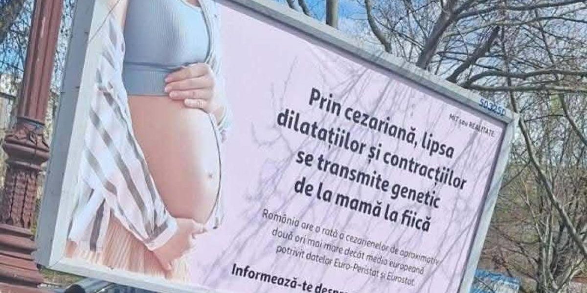 Panourile anti-cezariană în București, contestate de Colegiul Medicilor: „Fără fundament”