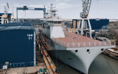 Șantierul Naval Galați a lansat la apă prima navă portavion pentru drone din Europa, un eveniment care marchează un pas important în modernizarea capabilităților militare navale