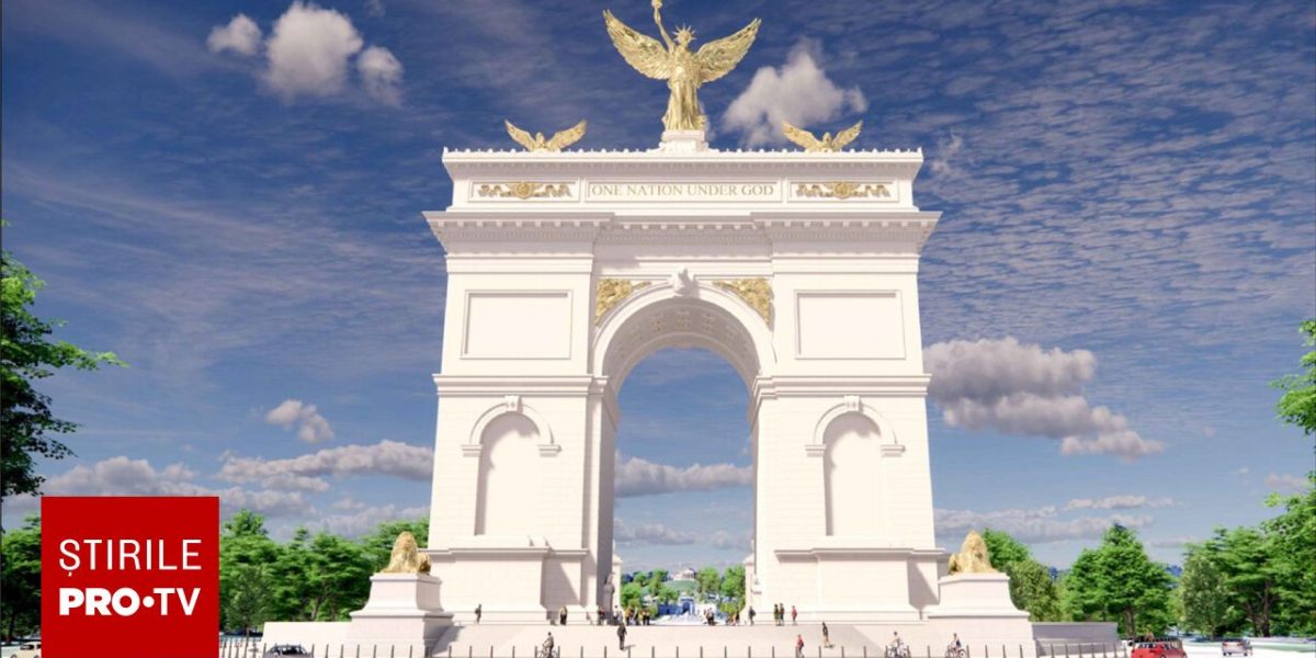 Donald Trump construiește arc de triumf uriaș, cu statui de AUR la Washington