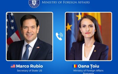 Ministrul de Externe Oana Țoiu a discutat cu Marco Rubio despre securitate și relația bilaterală Ministrul român de Externe, Oana Țoiu, a avut o convorbire telefonică cu secretarul de stat american Marco Rubio, joi seara