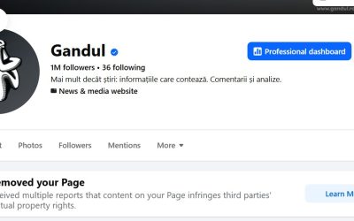 Facebook a închis pagina ziarului Gândul, cu peste un milion de urmăritori, pe 22 februarie 2026, fără vreo explicație