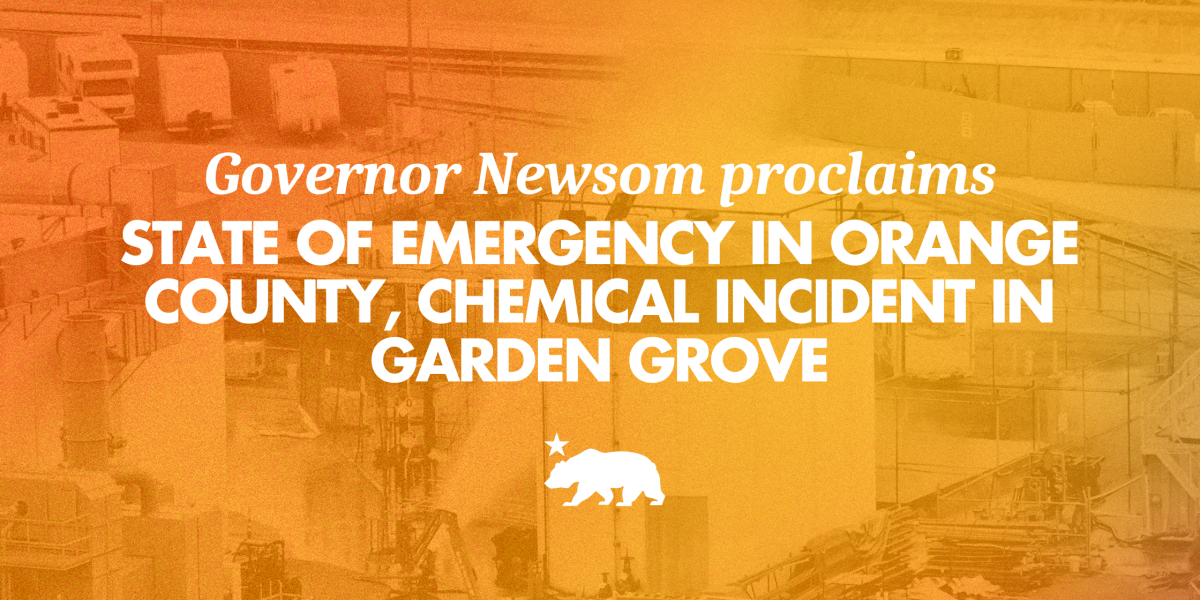 Newsom, stare de urgență în Orange County după incidentul chimic din Garden Grove