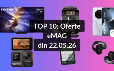 EMAG: Top 10 oferte din 22 mai. OLED Samsung, cel mai ieftin televizor, te așteaptă!