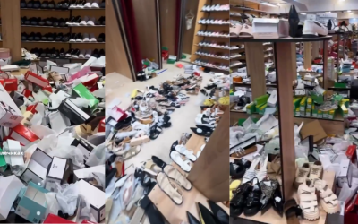 Magazin distrus la inaugurare: Bătaie pe oferte, zeci de produse furate