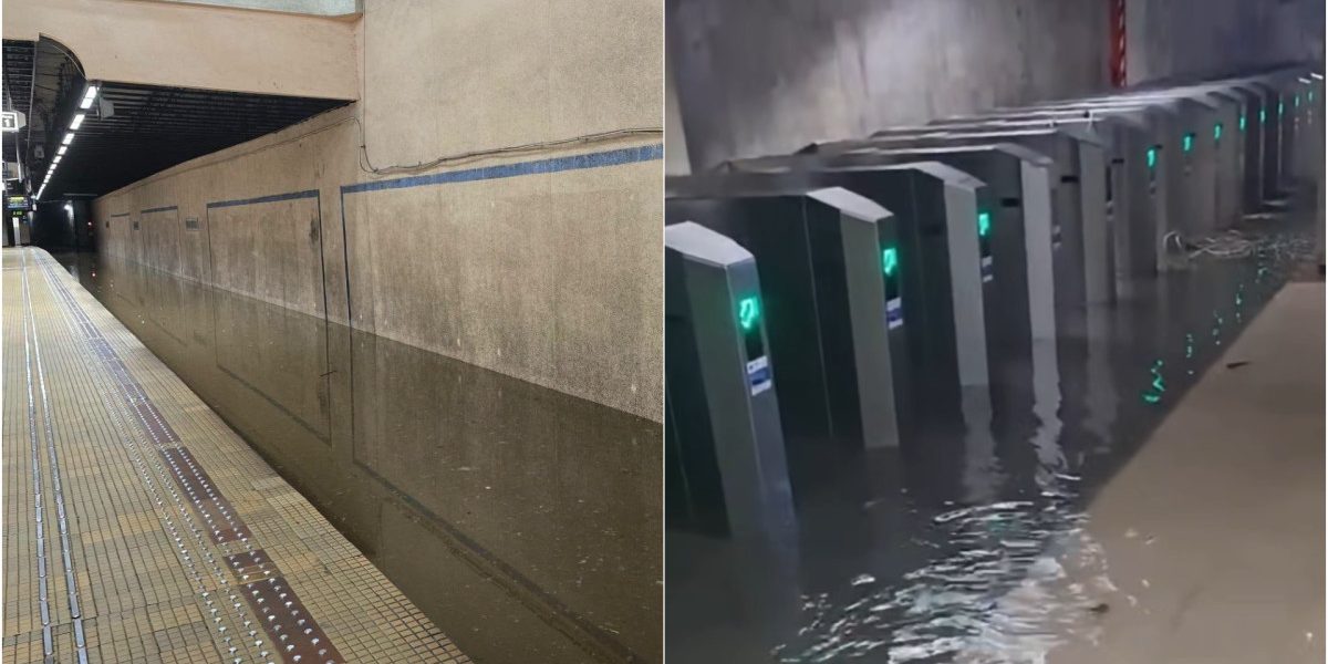 Piața Victoriei 2 inundată: Apă cât 7 milioane litri. Trăiri la metrou