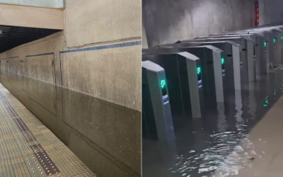Piața Victoriei 2 inundată: Apă cât 7 milioane litri. Trăiri la metrou