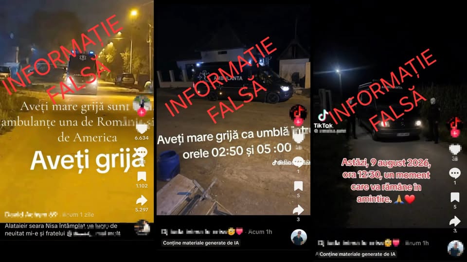 Ambulanța neagră, fake news. MAI dezminte zvonuri de pe TikTok