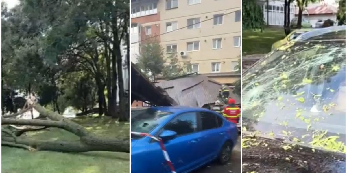 Vijelie devastatoare: Străzi inundate și mașini avariate în țară