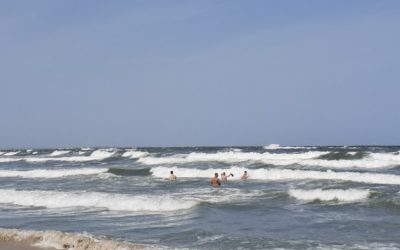 Jandarmeria pe plajă. Turiștii au sfidat marea agitată din Eforie