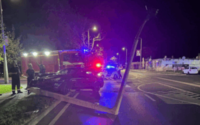 Accident grav la Nagykanizsa: Mașină izbită de un stâlp